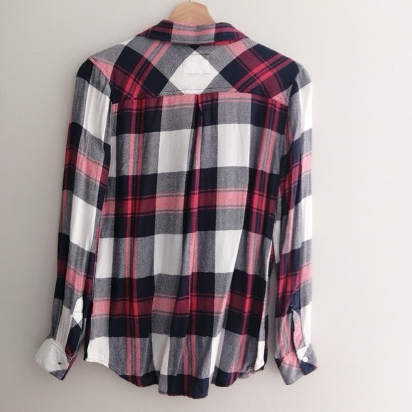Rails Hunter Plaid Button Up in White, Indigo, Blush Small - Picture 3 of 14